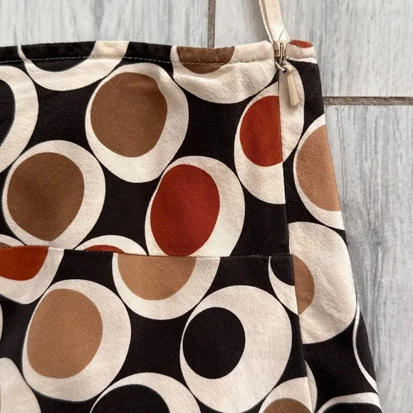 Banana Republic Silk Vintage Pencil Skirt Crepe 60s Retro size 4 Brown Black - Picture 5 of 9